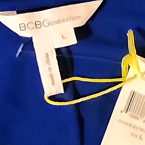 NWT - Price Firm - BCBGeneration Electric Blue Jersey Side-Slit Dress - Picture 6 of 6